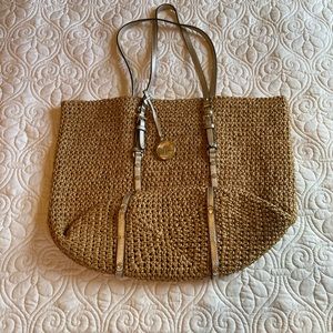 Michael Kors Large Studded Straw ShopperTote